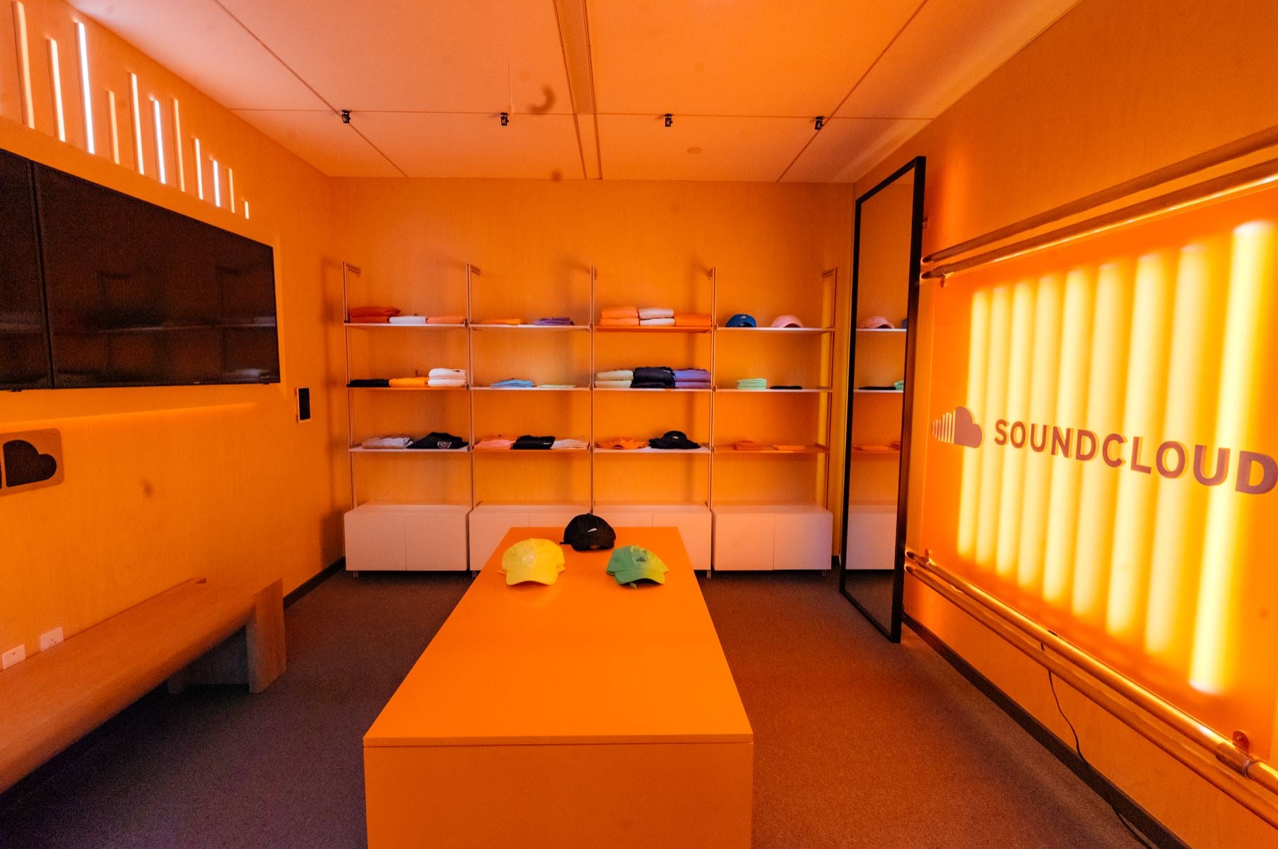 SoundCloud Uses Sleek Custom Shelves for Merch Store