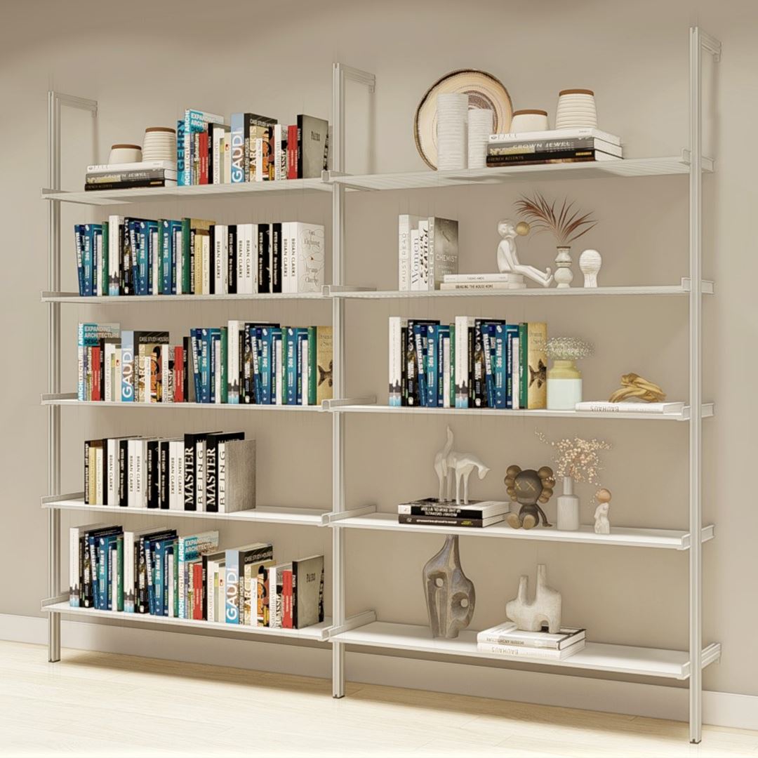 Modular Shelving Units - Aluminum Shelves (White Sale)