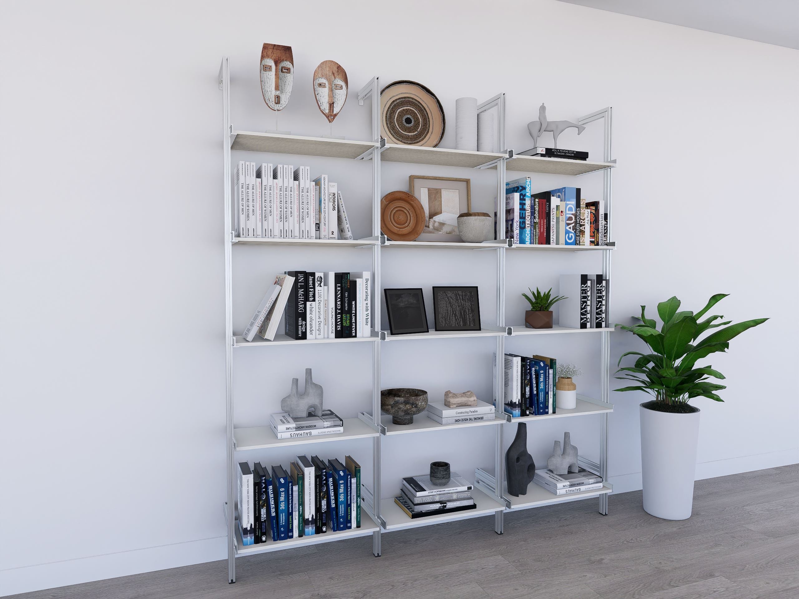 Modular Shelving Units - Aluminum Shelves (White Sale)