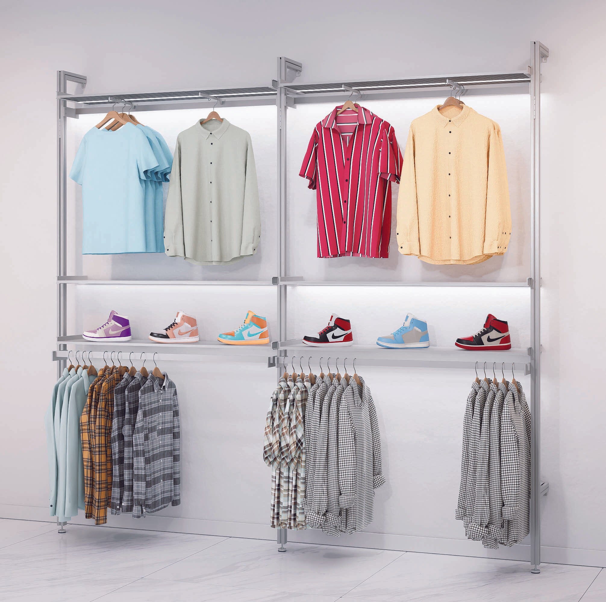 Retail Display Shelving Units - 2 Bay