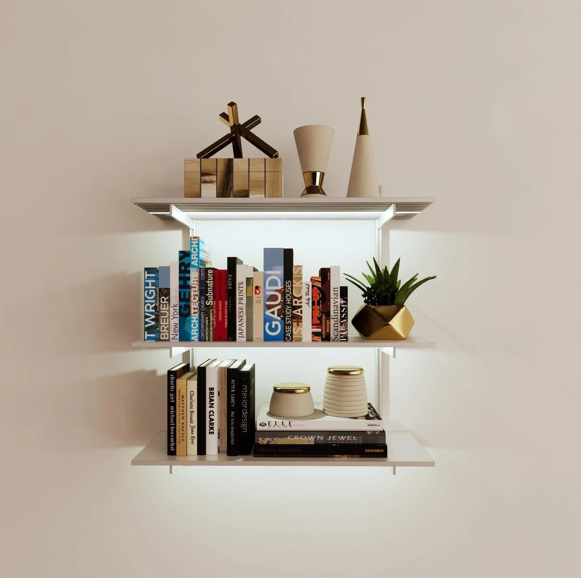 Wall Mounted Shelving Units - 3 Shelf Aluminum (White Sale)