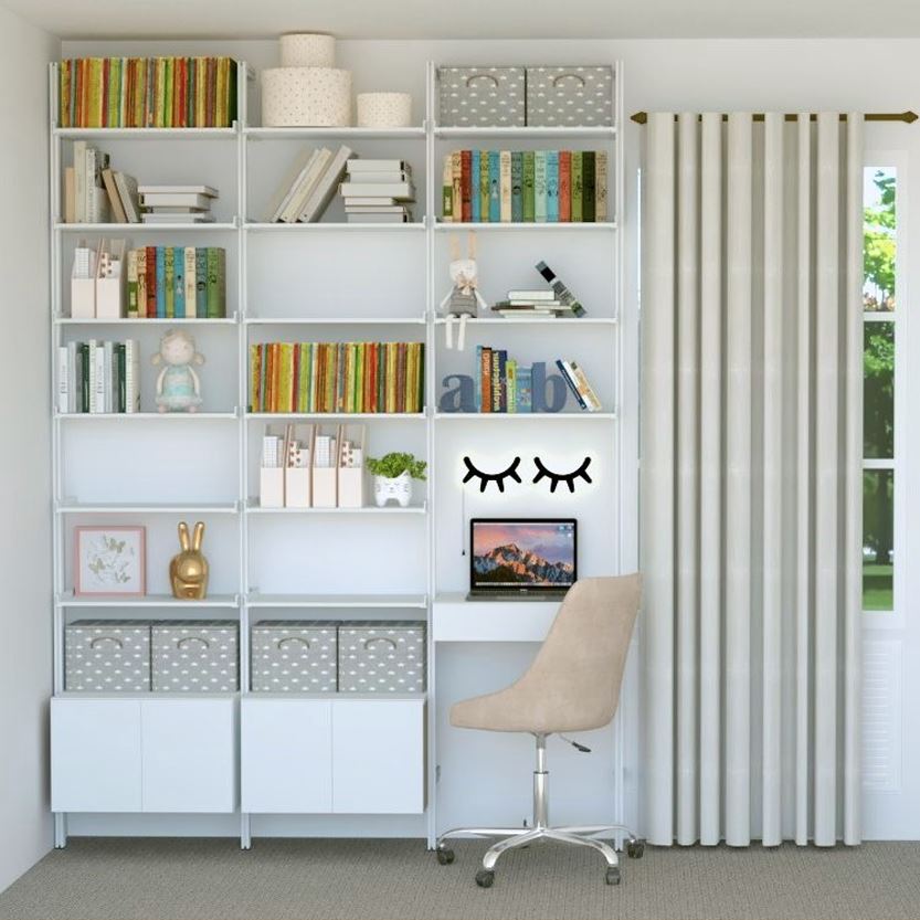 31" Desk Option with Shelves (White Sale)