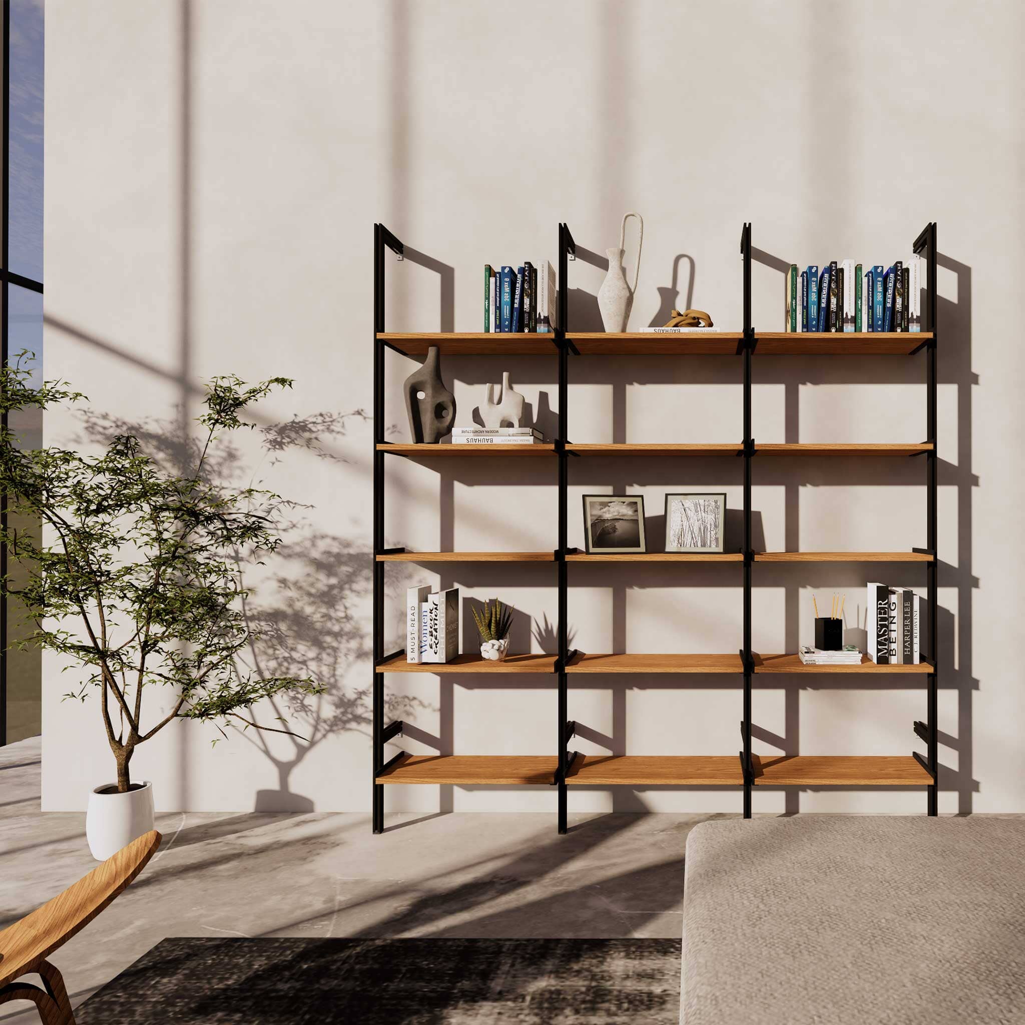 Modular shelves, white, black, bookshelves, room dividers, shelving system
