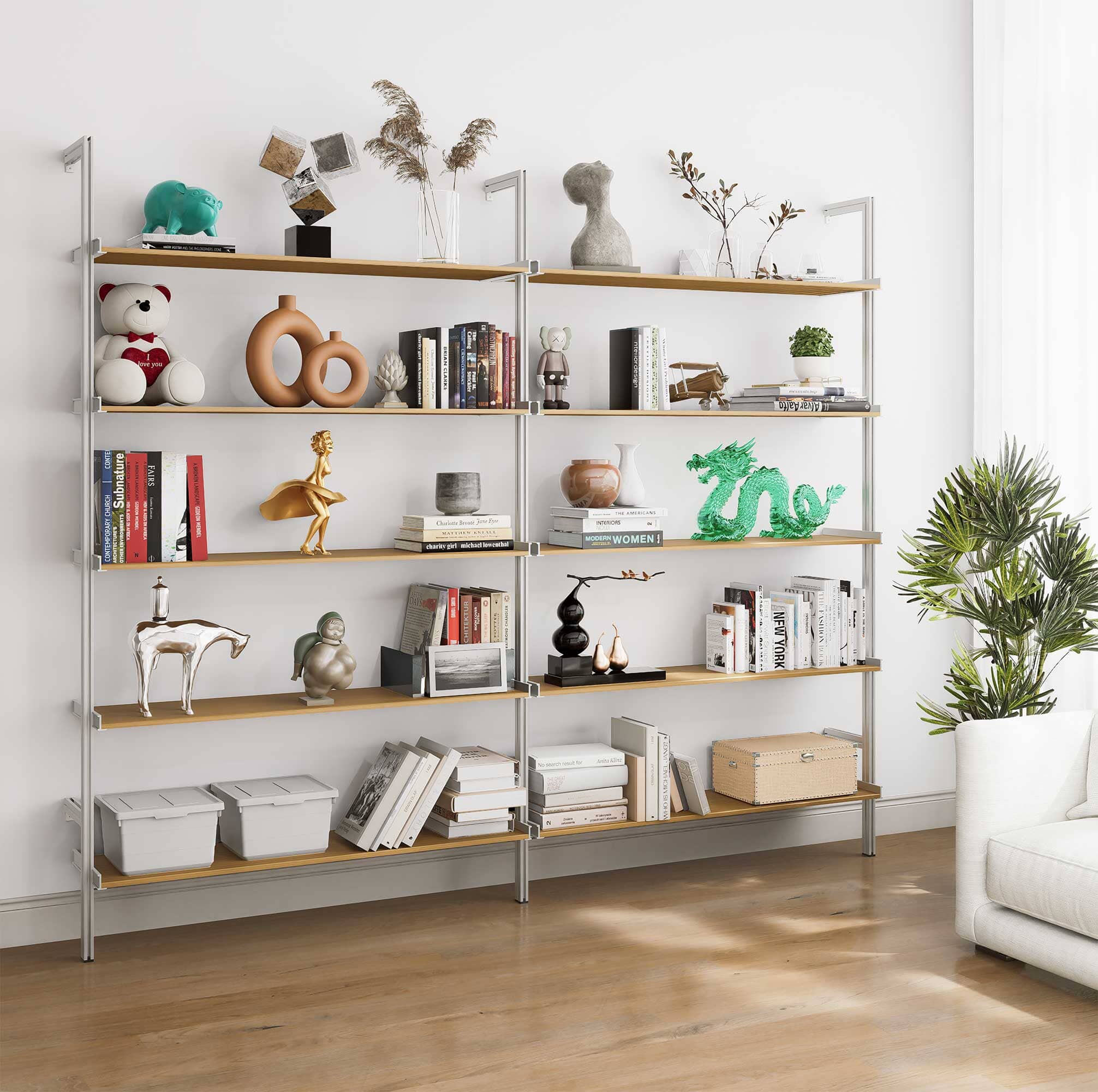 Aluminaire Wood Inspired Modular Shelving - PAL