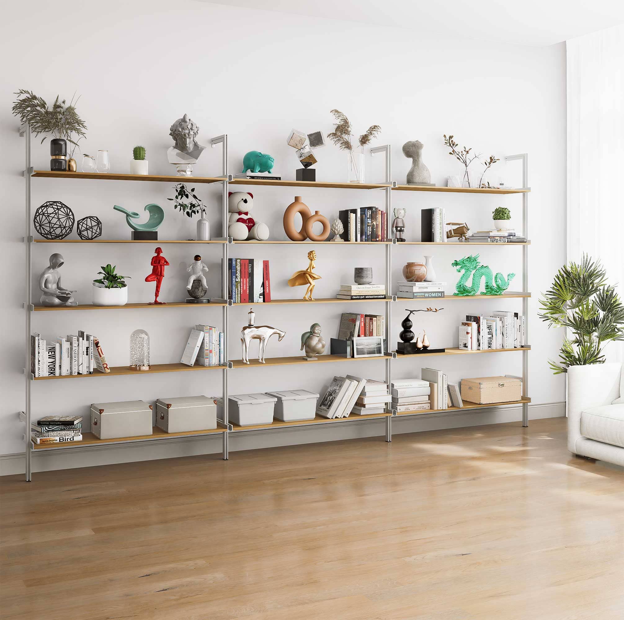 Aluminaire Wood Inspired Modular Shelving - PAL