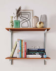 Wall Mounted Shelving Units - 2 Shelf AlumiWood Classic Shelf