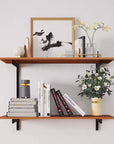 Wall Mounted Shelving Units - 2 Shelf Faux Aluminum Wood Color