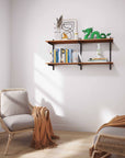 Wall Mounted Shelving Units - 2 Shelf Faux Aluminum Wood Color