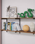 Wall Mounted Shelving Units - 2 Shelf Faux Aluminum Wood Color