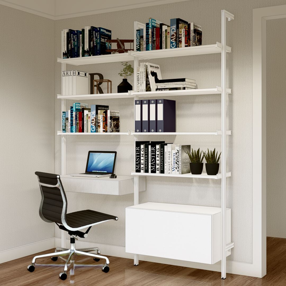 31" Desk Option with Shelves (White Sale)