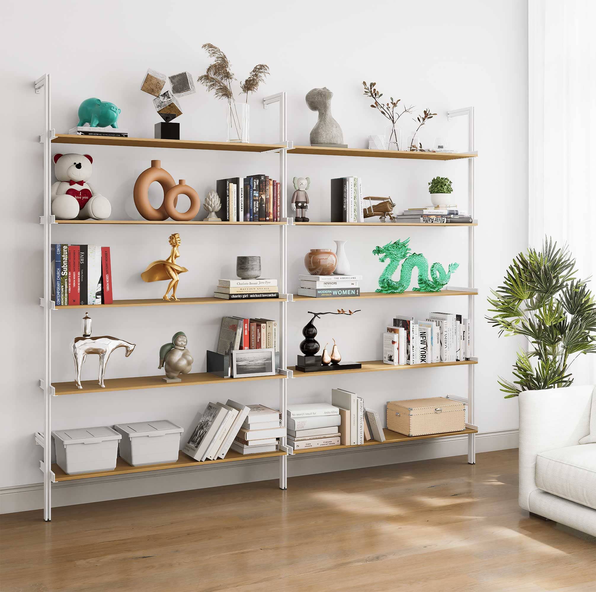 Aluminaire Wood Inspired Modular Shelving - PAL