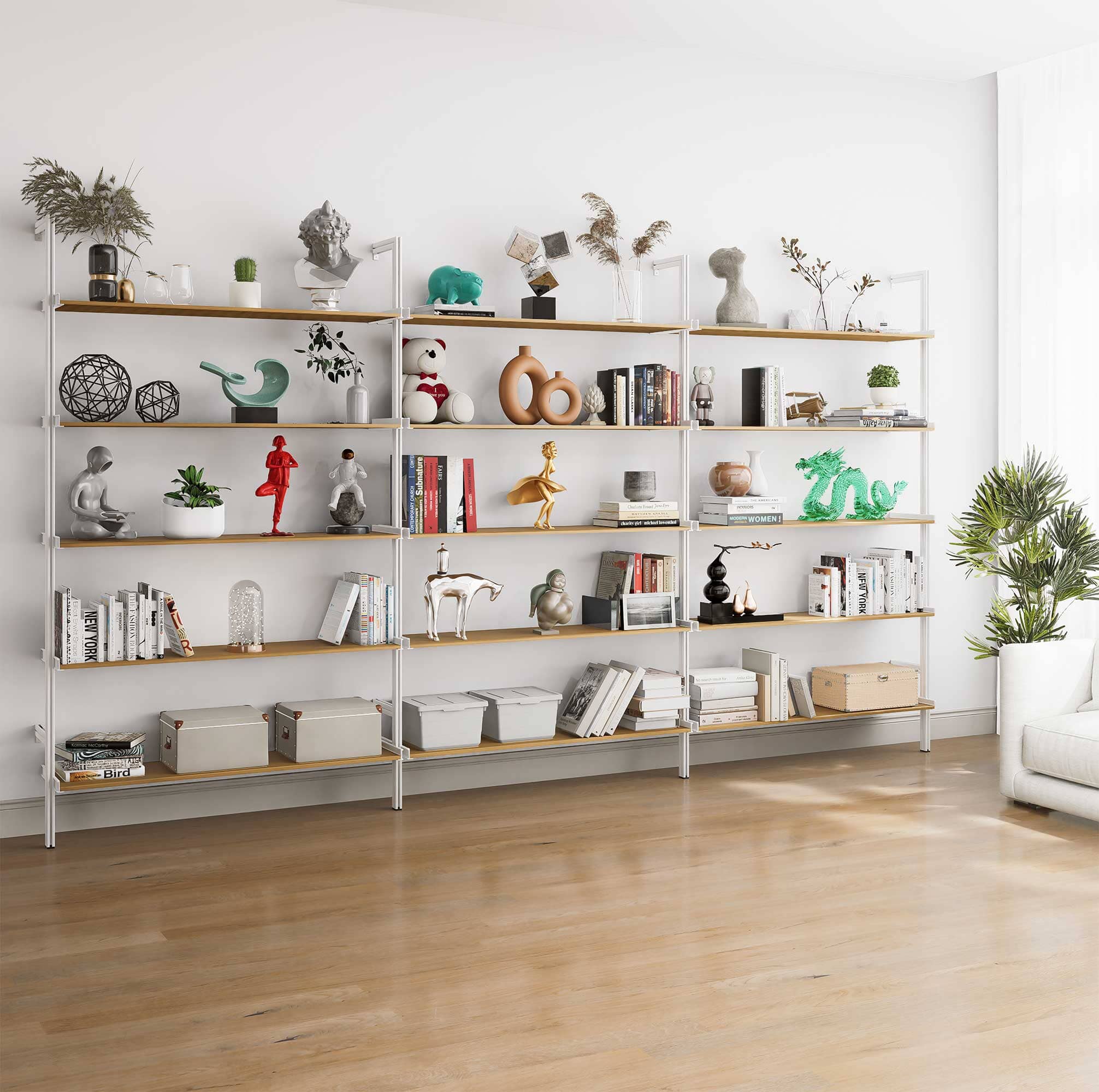 Aluminaire Wood Inspired Modular Shelving - PAL