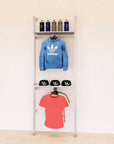 Retail Display Shelving Units with Front Hanging Hangers + Shelves